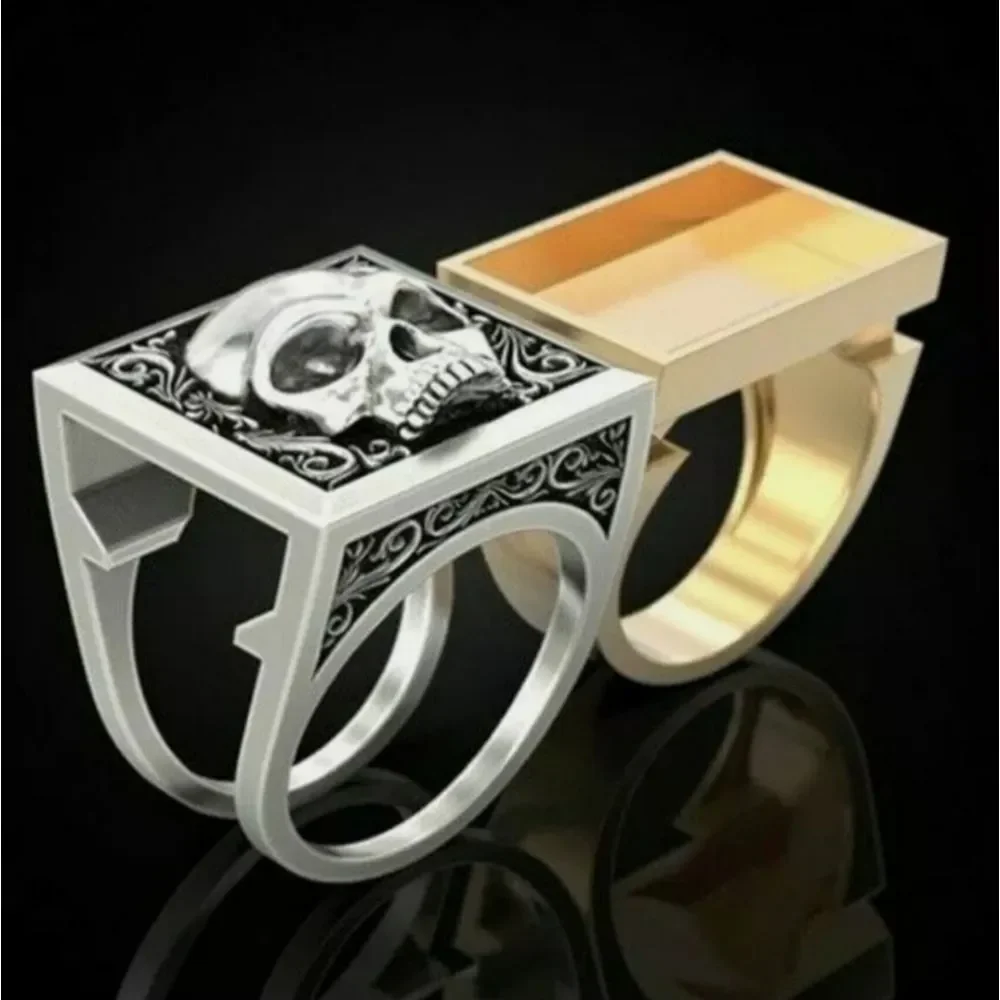 2 Toned Y2K Skull Secret Compartment Ring